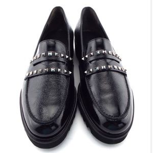 Paul Green: Black Studded Flats Shoes